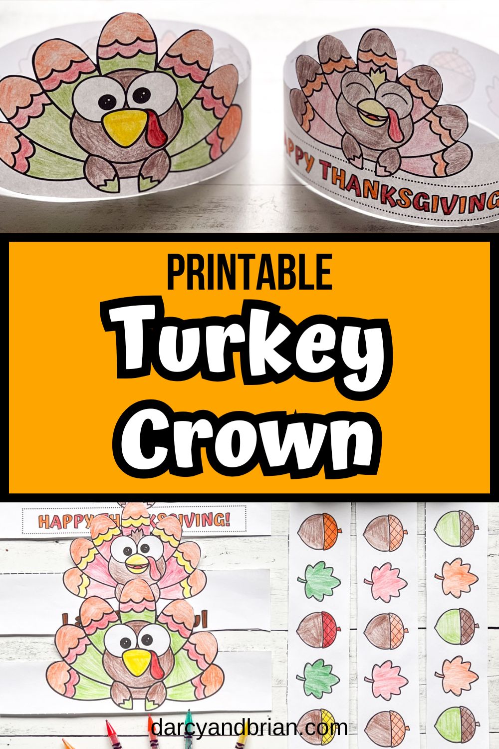 free printable turkey crown for kids